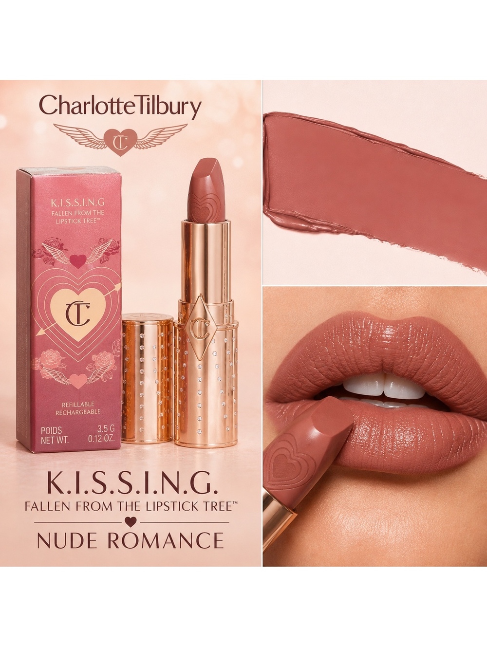 Charlotte Tilbury K.I.S.S.I.N.G Nude Romance Lipstick – New in Box